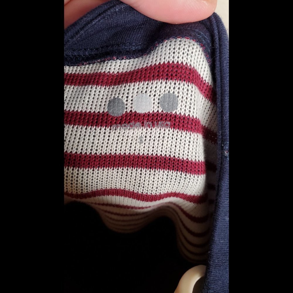 Three Dots Solid And Stripe Dress Button Front - image 5